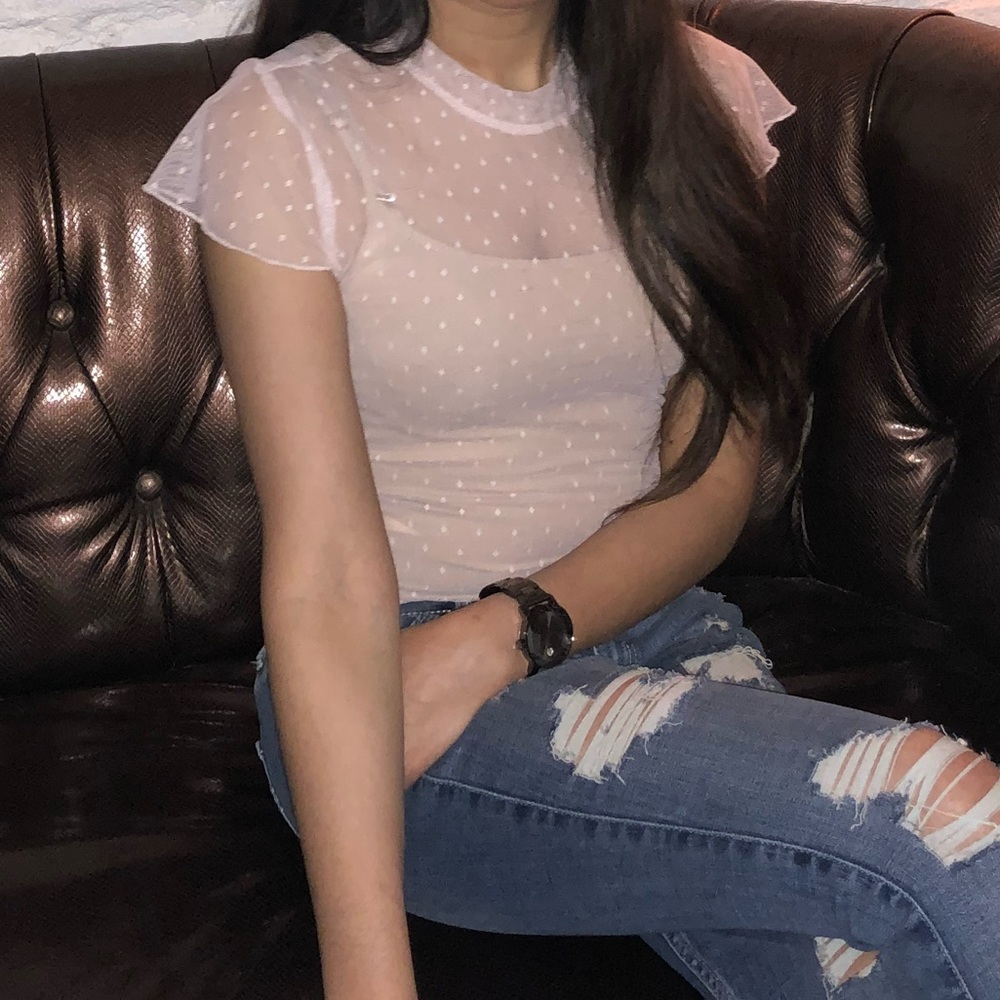 Forever 21 Pink Mesh Bodysuit